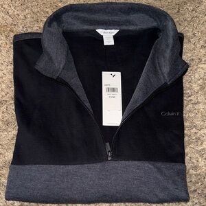 Calvin Klein Charcoal and Black Quarter-Zip
